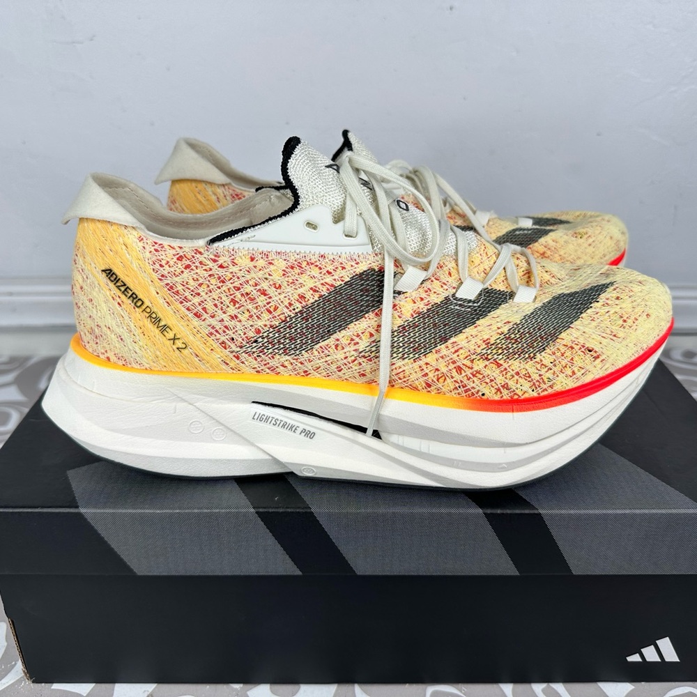 Adidas Adizero Prime X 2 Strung Ivory Spark Men’s Running Shoes Sz 9.5